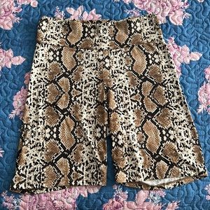 Snake Skin Print Biker Shorts